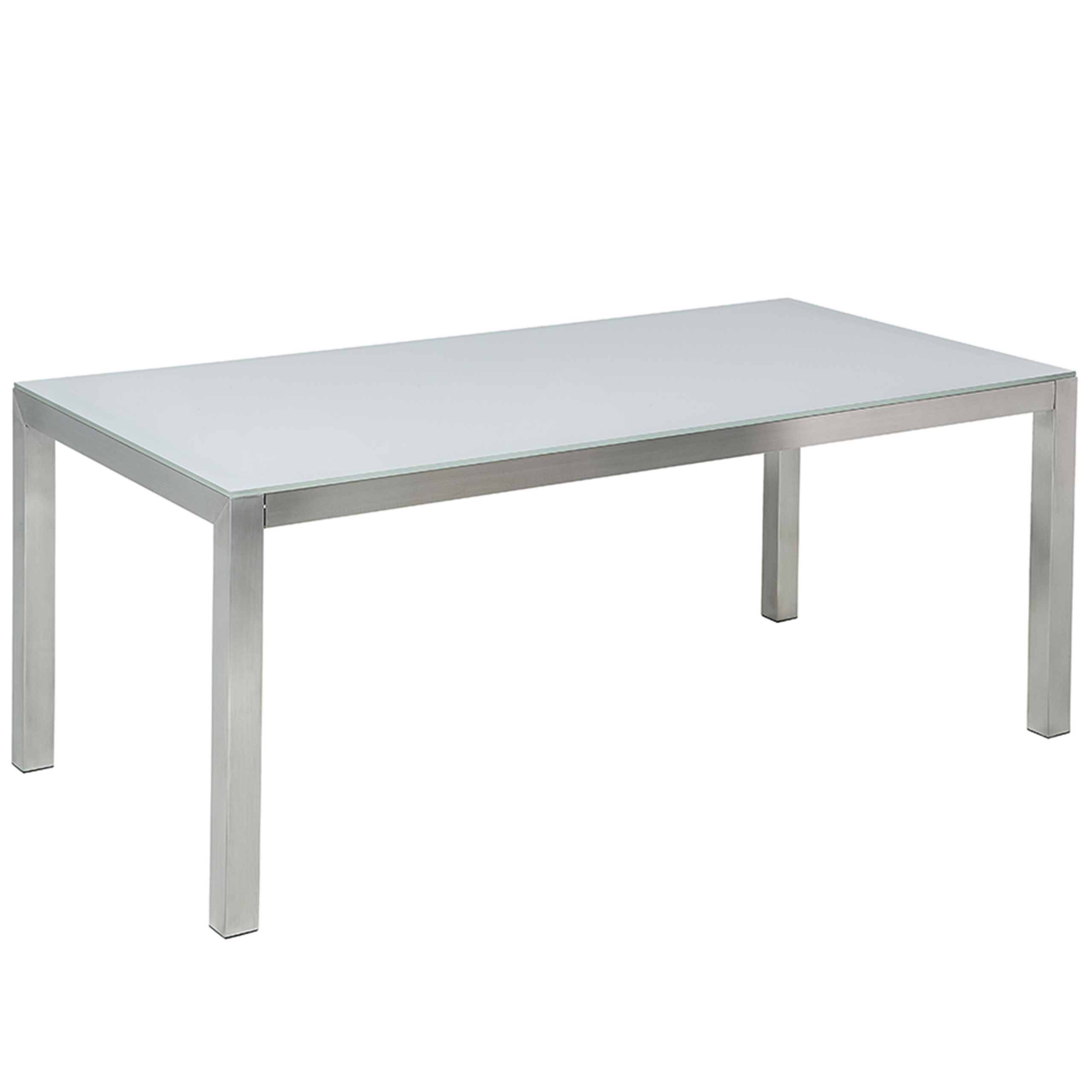 Beliani Bílý zahradní stůl s 180 cm tvrzeným sklem - GROSSETO