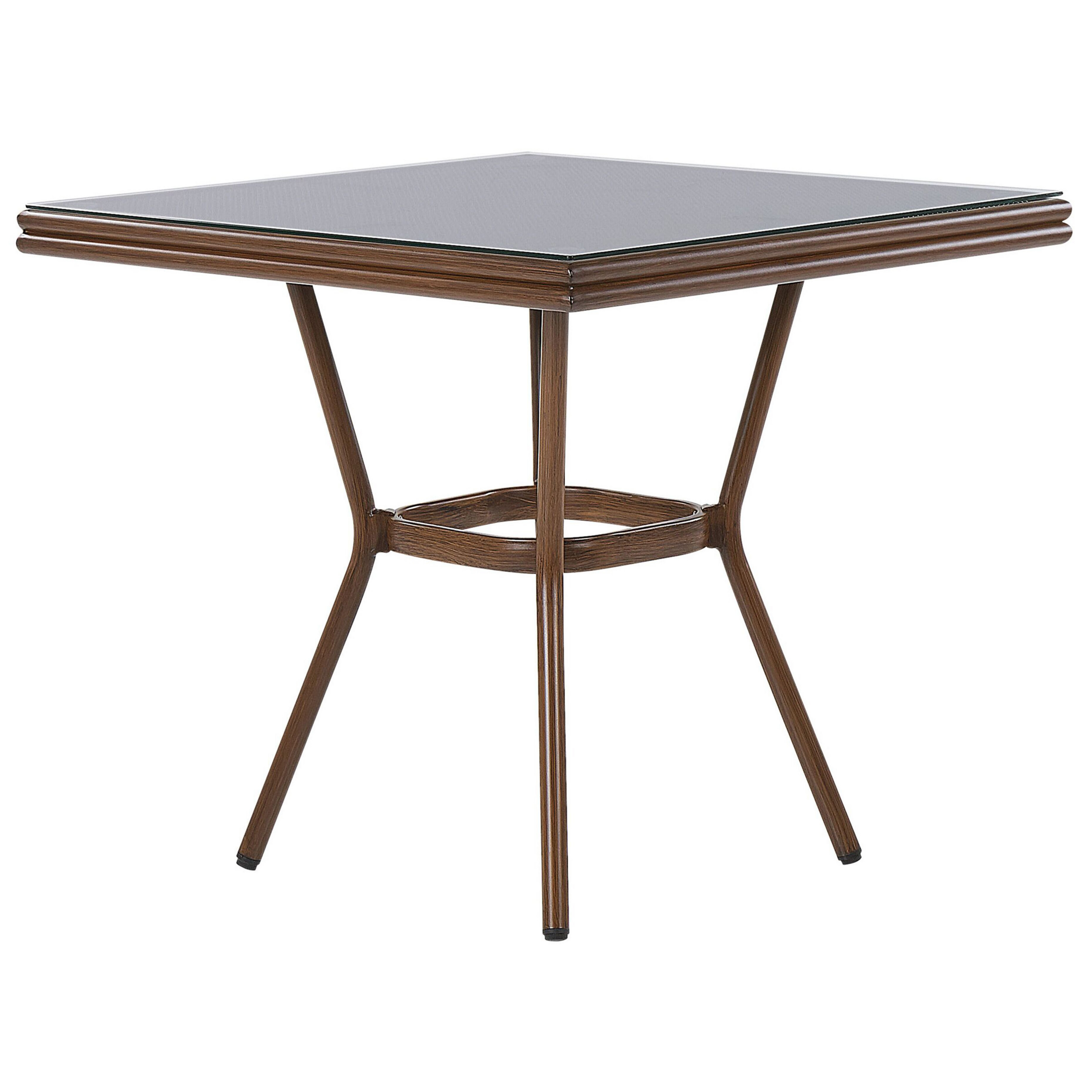 Beliani Zahradní stůl hliníkový 80 x 80 cm černý/tmavé dřevo CASPRI