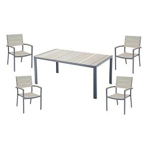 Garden Pleasure Sitzgruppe Olivia, anthrazit Holz, Metall, 5-teilig