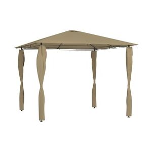 vidaXL Pavillon mit Seitenwand 3x3x2,6 m Taupe 160 g/m2