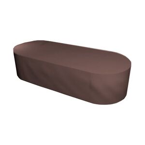 Planesium Abdeckplane für Gartentisch Oval Kaffee Latte Ø 150cm x 100cm x 70cm Hülle Abdeckung Schutzhülle Haube