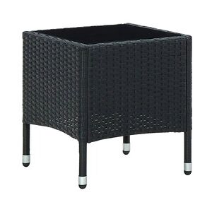 vidaXL Gartentisch Schwarz 40x40x45 cm Poly Rattan