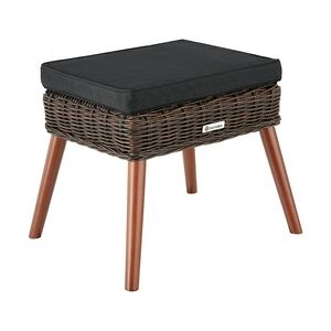 tectake Rattan-Fußbank Vibo 54,5 x 44,5 x 46,5 cm