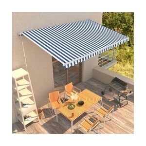 vidaXL Automatisch Einziehbare Markise 500×300 cm Blau und Weiß