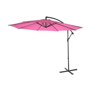 Mendler Ampelschirm Acerra, Sonnenschirm Sonnenschutz, Ø 3m neigbar, Polyester/Stahl 11kg ~ pink ohne Ständer