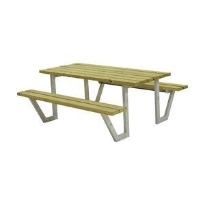 Plus Picknicktisch Wega Stahl-Holz 177 x 161 x 73 cm natur