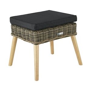 tectake Rattan-Fußbank Vibo 54,5 x 44,5 x 46,5 cm