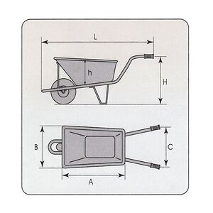 pro-bau-tec Garten- und Bauschubkarre 85 l Tragkraft 160 kg