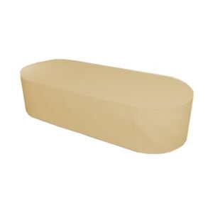 Planesium Abdeckplane für Gartentisch Oval Beige Ø 120cm x 70cm x 70cm Hülle Abdeckung Schutzhülle Haube