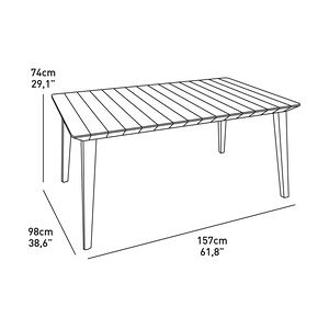 Allibert Lima Tisch weiß - wetterfest, Garten, Outdoor