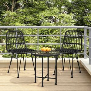 2 Stk. Gartenstühle Garten Balkon Terrasse Outdoor Sessel Gartenmöbel Schwarz 48x62x84 cm PE-Rattan BZRBD771098 Maisonchic