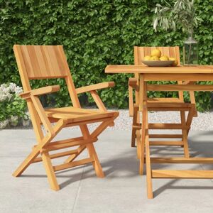 2 Stk. Gartenstühle Klappbar Garten Balkon Terrasse Outdoor Sessel Klappstühle 55x61x90 cm Massivholz Teak BZRBD291999 Maisonchic