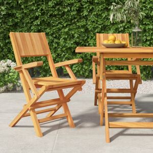 MAISONCHIC Balkonsessel, Gartenmöbel, Gartenstühle 2 Stk. Klappbar 55x61x90 cm Massivholz Teak -14734