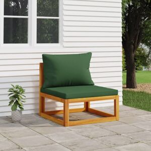 Garten-Mittelsofa mit Grünen Kissen,Gartensofa, Loungesofa,Gartenbank Massivholz Akazie VMEC487534 Maisonchic