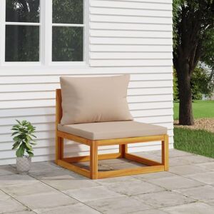 Garten-Mittelsofa mit Taupe Kissen,Gartensofa, Loungesofa,Gartenbank Massivholz Akazie VMEC503712 Maisonchic