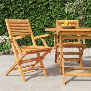 MAISONCHIC Balkonsessel,Gartenmöbel, Gartenstühle 2 Stk. Klappbar 55x62x90 cm Massivholz Teak -71829