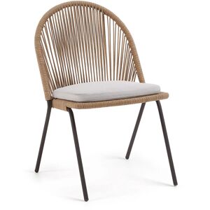Shann stapelbarer Stuhl aus Seil in Beige und verzinktem Stahl - Kave Home