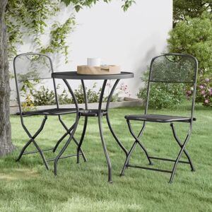 MAISONCHIC 2 Stk.Klappbare Gartenstühle,Gartensessel Streckgitter Anthrazit -67729