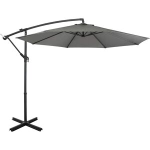 LIFERUN Parasol Cantilever Dach mit Kreuzständer, 300 cm Kurbelschirm mit 8 Rippen, Terrassenschirm Sonnenschutz uv 50+ für Garten, Hof, Strand, Terrasse,