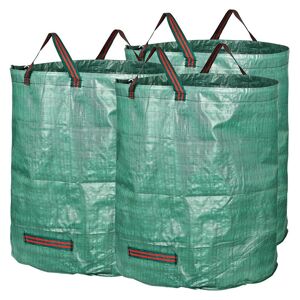 LYCXAMES 3 x 500 l Gartenbeutel – wiederverwendbare Gartenabfallbeutel, freistehend und faltbar – Müllbeutel für Gartenabfälle, Grünrasen, Laubschneiden