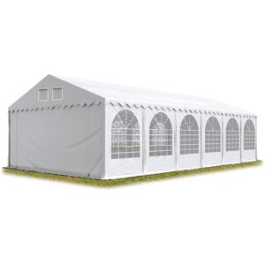 Intent24 - Festzelt xxl Partyzelt 6x12m, hochwertige feuersichere pvc 1400 n Plane nach din in weiß, 100% wasserdicht, vollverzinkte