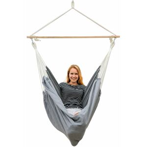 Amanka - xxl Hanging Chair + 2 S-shaped hooks HMG-80 Grey - grau