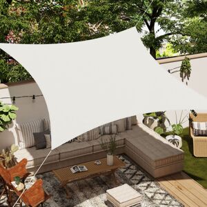 Sonnensegel Sonnenschutz aus pes, 200 g/m² Polyester, 95% uv Schutz, Wasserabweisend, für Terrasse, Garten, Balkon, Camping, 2x2m, Creme - Woltu