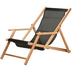 Jan Kurtz Maxx Deckchair Liegestuhl Bezug Kunststoffgewebe   schwarz