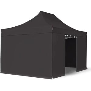 TOOLPORT 3x4,5m Aluminium Faltpavillon, inkl. 4 Seitenteile, schwarz - (600199)