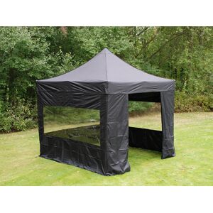 Dancover Faltzelt Faltpavillon Wasserdicht FleXtent PRO 3x3m Schwarz, mit 4 Seitenwänden