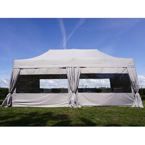 Dancover Faltzelt Faltpavillon Wasserdicht FleXtents PRO 3x6m Latte, mit 6 Seitenwänden & Gardinen