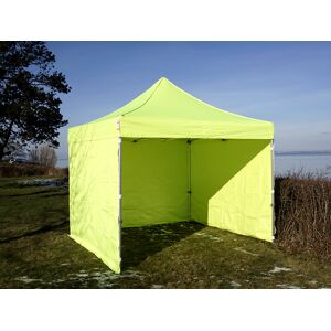 Dancover Faltzelt Faltpavillon Wasserdicht FleXtents PRO 3x3m Neongelb/grün, mit 4 Seitenwänden