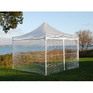 Dancover Faltzelt Faltpavillon Wasserdicht FleXtents Xtreme 50 3x3m Transparent, mit 4 Seitenwänden