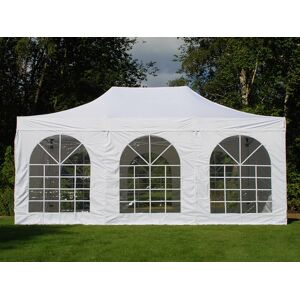 Dancover Faltzelt Faltpavillon Wasserdicht FleXtents Steel 4x6m Weiß, mit 4 Seitenwänden