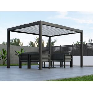 Dancover Bioklimatischer Pergola-Pavillon Génova, 4x4m, Anthrazit/Weiß