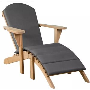 deVries Gartenlounger Woodie inkl. Auflage uni grey