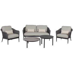 bene living Loungeset Santander Rope Grey inkl. Kissen