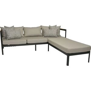 STERN 3-Sitzer Lounge-Sofa / Hocker - schwarz grau beige