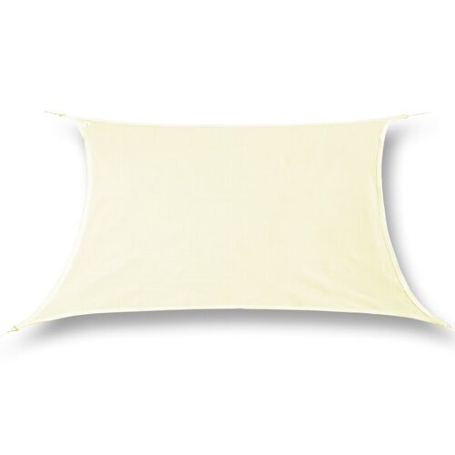 hanSe® Sonnensegel Segel Sonnenschutz 100% Polyester Rechteck 3×5 m Creme