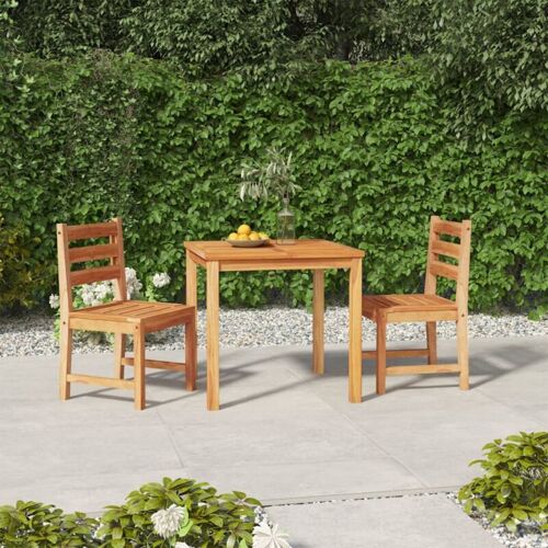 MAISONCHIC 3-tlg. Garten-Essgruppe Gartenmöbel Set Sitzgruppe Massivholz Teak DE64225 – Braun