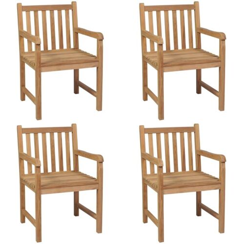 BONNEVIE 4er Set Gartenstühle Gartensessel Balkonstühle – Massivholz Teak BV914569 Bonnevie Braun