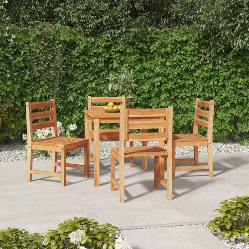 MAISONCHIC 5-tlg. Garten-Essgruppe Gartenmöbel Set Sitzgruppe Massivholz Teak DE51439 – Braun