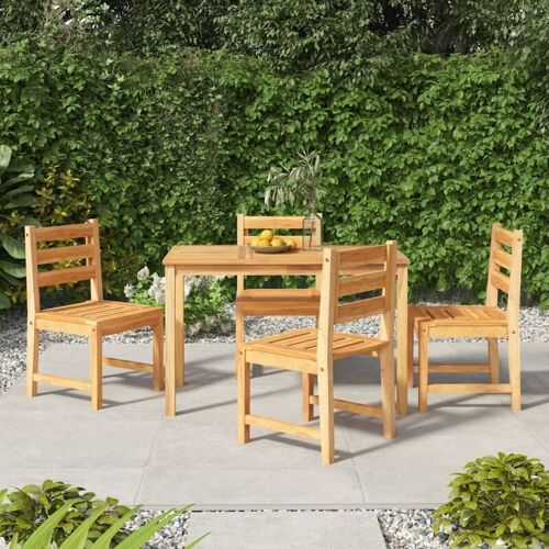 MAISONCHIC 5-tlg. Garten-Essgruppe Gartenmöbel Set Sitzgruppe Massivholz Teak DE80973 – Braun