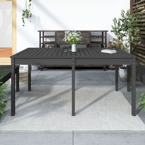 BONNEVIE Gartentisch，Terrassentisch Grau 159,5×82,5×76 cm Massivholz Kiefer vidaXL