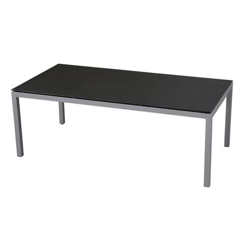 INKO Gartentisch Aluminium silber 160×90 cm Terrassentisch Tischplatte nach Wahl Teakholz recycelt – Inko