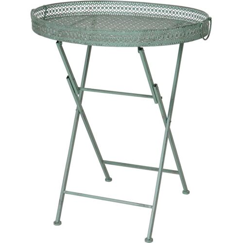 HHG Klapptisch HHG 876, Gartentisch, klappbar Metall antik-grün – green