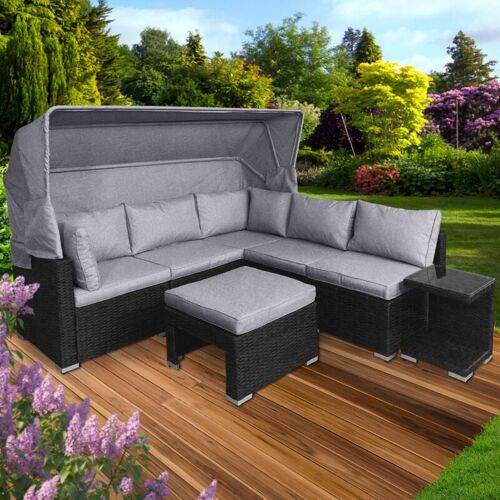 BRAST Sonneninsel Lounge Insel Gartenmöbel Sitzgruppe Poly Rattan Garten Liege Brast