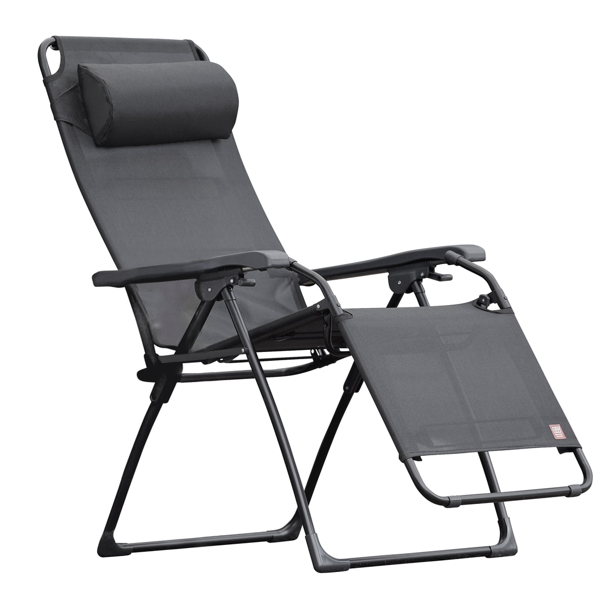 Fiam - Amida Relaxliege, Aluminium schwarz / schwarz