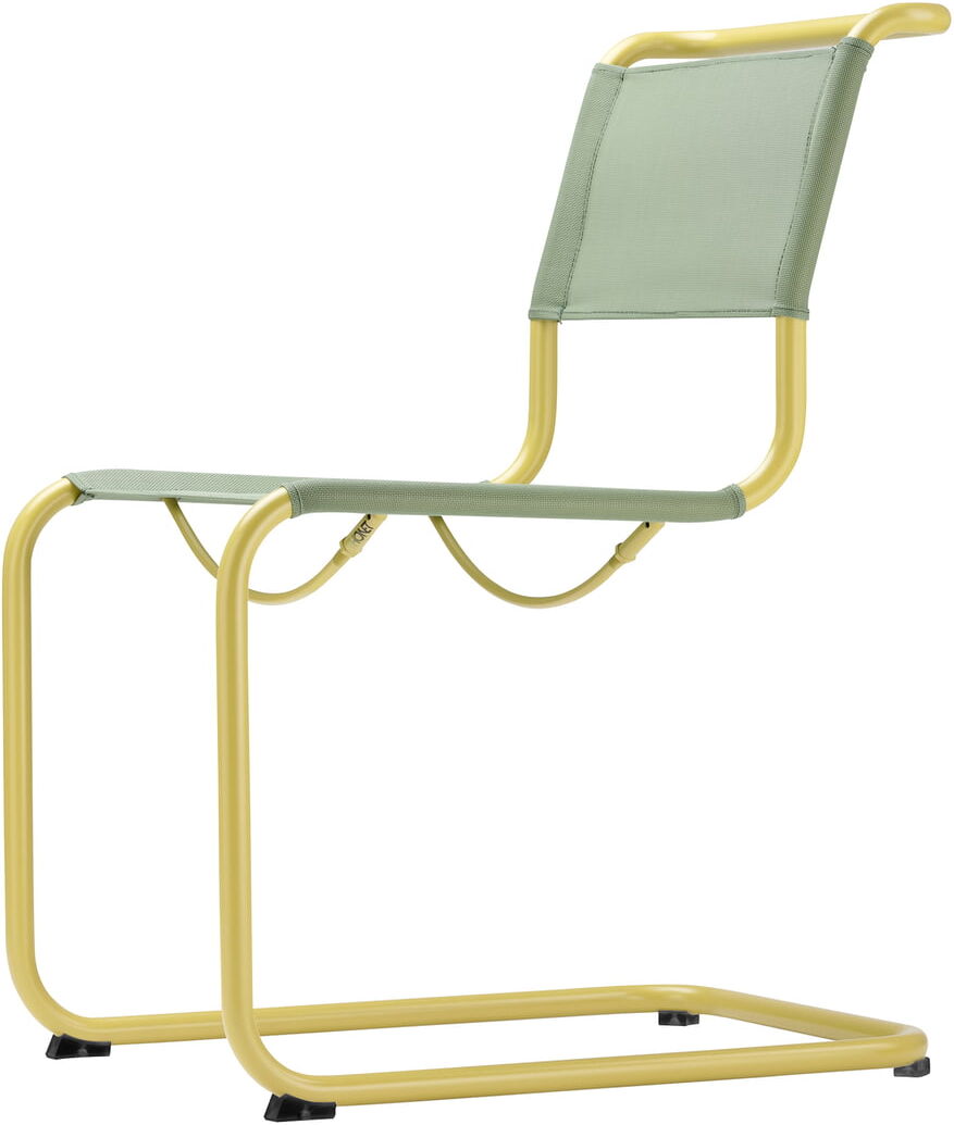 Thonet - S 33 N All Seasons Stuhl, Gestell senfgelb (TS 2050) / Gewebe Moos