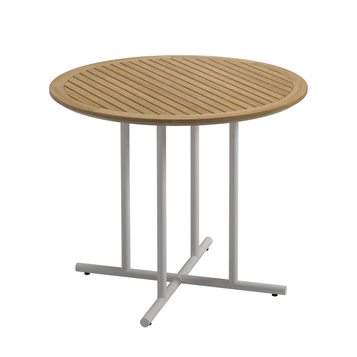 Gloster - Whirl Tisch, Ø 90 x H 74 cm, Teak / weiß
